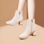 Soft leather short boots for women 2025 new style - Image 3