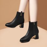 Soft leather short boots for women 2025 new style - Image 4