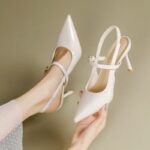 Closed toe sling back heels for women - Image 2