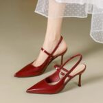 Closed toe sling back heels for women